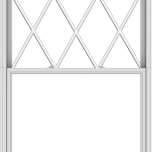 WDMA 54x120 (53.5 x 119.5 inch)  Aluminum Single Double Hung Window with Diamond Grids