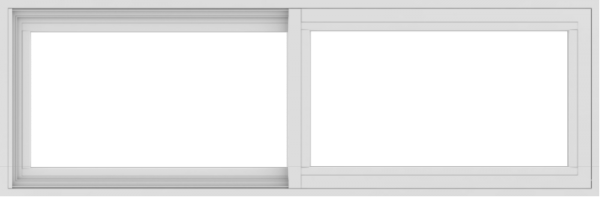 WDMA 54x18 (53.5 x 17.5 inch) Vinyl uPVC White Slide Window without Grids Exterior