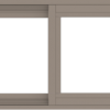 WDMA 54x18 (53.5 x 17.5 inch) Vinyl uPVC Brown Slide Window without Grids Exterior