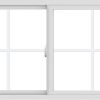 WDMA 54x30 (53.5 x 29.5 inch) Vinyl uPVC White Slide Window with Colonial Grids Exterior