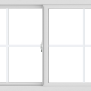 WDMA 54x30 (53.5 x 29.5 inch) Vinyl uPVC White Slide Window with Colonial Grids Exterior