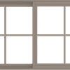 WDMA 54x30 (53.5 x 29.5 inch) Vinyl uPVC Brown Slide Window with Colonial Grids Exterior