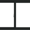 WDMA 54x30 (53.5 x 29.5 inch) Vinyl uPVC Black Slide Window without Grids Interior