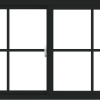 WDMA 54x30 (53.5 x 29.5 inch) Vinyl uPVC Black Slide Window with Colonial Grids Exterior
