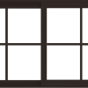 WDMA 54x30 (53.5 x 29.5 inch) Vinyl uPVC Dark Brown Slide Window with Colonial Grids Exterior