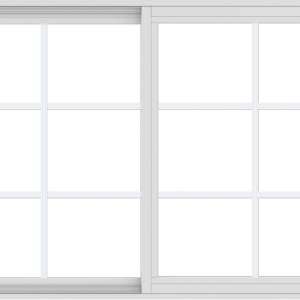 WDMA 54x36 (53.5 x 35.5 inch) Vinyl uPVC White Slide Window with Colonial Grids Exterior