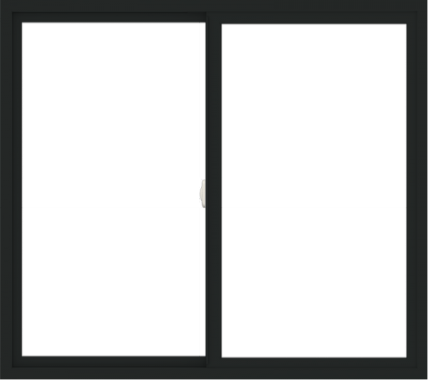 WDMA 54x48 (53.5 x 47.5 inch) Vinyl uPVC Black Slide Window without Grids Interior