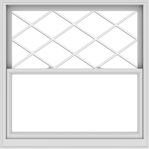 WDMA 54x54 (53.5 x 53.5 inch)  Aluminum Single Double Hung Window with Diamond Grids