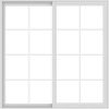 WDMA 54x54 (53.5 x 53.5 inch) Vinyl uPVC White Slide Window with Colonial Grids Exterior