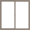 WDMA 54x54 (53.5 x 53.5 inch) Vinyl uPVC Brown Slide Window without Grids Interior