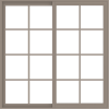 WDMA 54x54 (53.5 x 53.5 inch) Vinyl uPVC Brown Slide Window with Colonial Grids Exterior