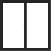 WDMA 54x54 (53.5 x 53.5 inch) Vinyl uPVC Black Slide Window without Grids Interior