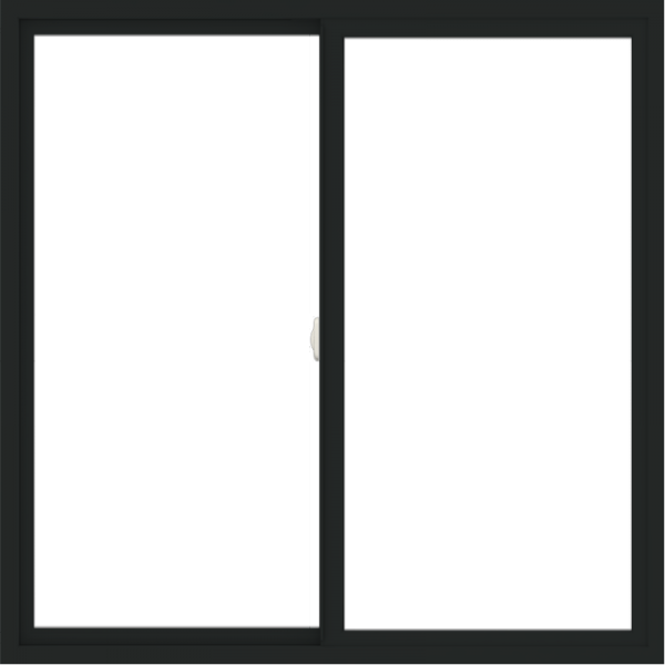 WDMA 54x54 (53.5 x 53.5 inch) Vinyl uPVC Black Slide Window without Grids Interior