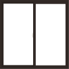 WDMA 54x54 (53.5 x 53.5 inch) Vinyl uPVC Dark Brown Slide Window without Grids Interior