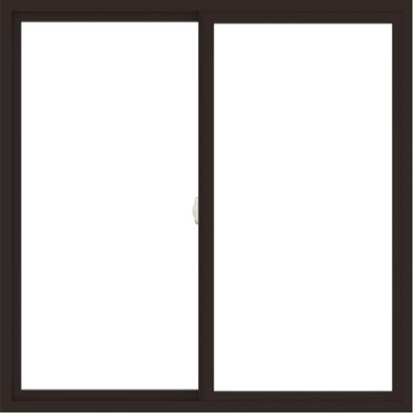WDMA 54x54 (53.5 x 53.5 inch) Vinyl uPVC Dark Brown Slide Window without Grids Interior