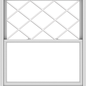 WDMA 54x61 (53.5 x 60.5 inch)  Aluminum Single Double Hung Window with Diamond Grids
