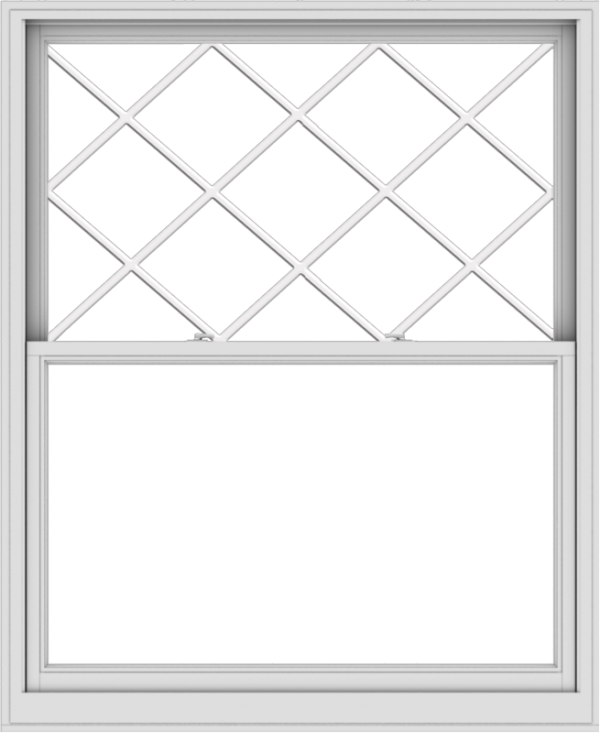 WDMA 54x66 (53.5 x 65.5 inch)  Aluminum Single Double Hung Window with Diamond Grids