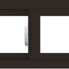 WDMA 60x12 (59.5 x 11.5 inch) Vinyl uPVC Dark Brown Slide Window without Grids Interior