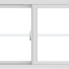 WDMA 60x24 (59.5 x 23.5 inch) Vinyl uPVC White Slide Window with Colonial Grids Exterior