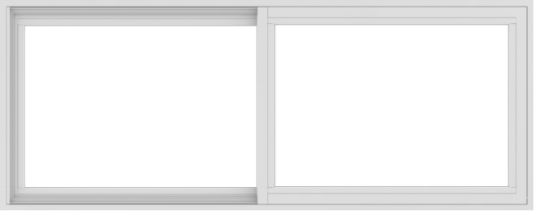 WDMA 60x24 (59.5 x 23.5 inch) Vinyl uPVC White Slide Window without Grids Interior