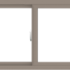 WDMA 60x24 (59.5 x 23.5 inch) Vinyl uPVC Brown Slide Window without Grids Interior