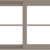 WDMA 60x24 (59.5 x 23.5 inch) Vinyl uPVC Brown Slide Window with Colonial Grids Exterior
