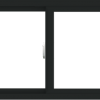 WDMA 60x24 (59.5 x 23.5 inch) Vinyl uPVC Black Slide Window without Grids Interior