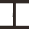 WDMA 60x24 (59.5 x 23.5 inch) Vinyl uPVC Dark Brown Slide Window without Grids Interior
