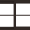 WDMA 60x24 (59.5 x 23.5 inch) Vinyl uPVC Dark Brown Slide Window with Colonial Grids Exterior