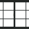 WDMA 60x36 (59.5 x 35.5 inch) Vinyl uPVC Black Slide Window with Colonial Grids Exterior
