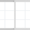WDMA 60x42 (59.5 x 41.5 inch) Vinyl uPVC White Slide Window with Colonial Grids Exterior
