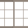 WDMA 60x42 (59.5 x 41.5 inch) Vinyl uPVC Brown Slide Window without Grids Interior