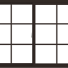 WDMA 60x42 (59.5 x 41.5 inch) Vinyl uPVC Dark Brown Slide Window with Colonial Grids Exterior