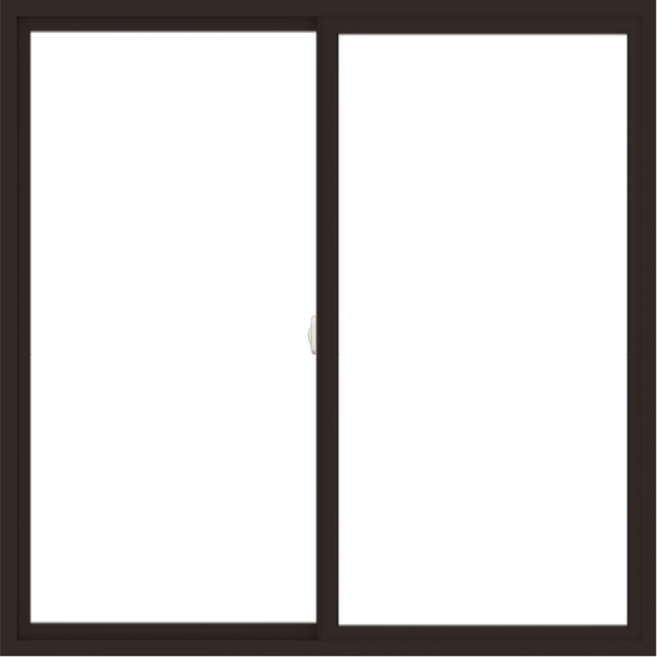 WDMA 60x60 (59.5 x 59.5 inch) Vinyl uPVC Dark Brown Slide Window without Grids Interior