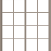 WDMA 60x66 (59.5 x 65.5 inch) Vinyl uPVC Brown Slide Window with Colonial Grids Exterior