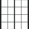 WDMA 60x66 (59.5 x 65.5 inch) Vinyl uPVC Black Slide Window with Colonial Grids Exterior