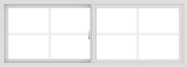 WDMA 66x24 (65.5 x 23.5 inch) Vinyl uPVC White Slide Window with Colonial Grids Exterior