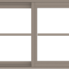 WDMA 66x24 (65.5 x 23.5 inch) Vinyl uPVC Brown Slide Window with Colonial Grids Exterior