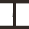 WDMA 66x24 (65.5 x 23.5 inch) Vinyl uPVC Dark Brown Slide Window without Grids Interior