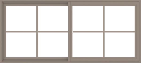 WDMA 66x30 (65.5 x 29.5 inch) Vinyl uPVC Brown Slide Window with Colonial Grids Exterior