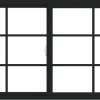 WDMA 66x36 (65.5 x 35.5 inch) Vinyl uPVC Black Slide Window with Colonial Grids Exterior