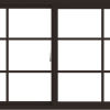 WDMA 66x36 (65.5 x 35.5 inch) Vinyl uPVC Dark Brown Slide Window with Colonial Grids Exterior