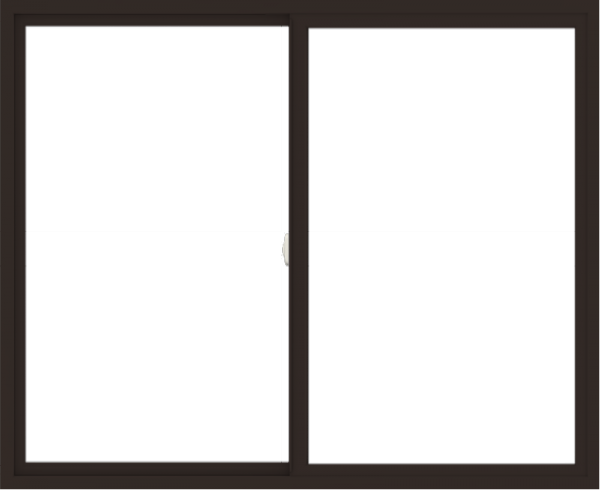 WDMA 66x54 (65.5 x 53.5 inch) Vinyl uPVC Dark Brown Slide Window without Grids Interior