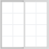 WDMA 66x66 (65.5 x 65.5 inch) Vinyl uPVC White Slide Window with Colonial Grids Exterior