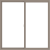 WDMA 66x66 (65.5 x 65.5 inch) Vinyl uPVC Brown Slide Window without Grids Interior