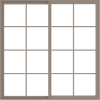 WDMA 66x66 (65.5 x 65.5 inch) Vinyl uPVC Brown Slide Window with Colonial Grids Exterior