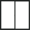 WDMA 66x66 (65.5 x 65.5 inch) Vinyl uPVC Black Slide Window without Grids Interior