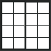 WDMA 66x66 (65.5 x 65.5 inch) Vinyl uPVC Black Slide Window with Colonial Grids Exterior