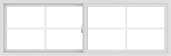 WDMA 72x24 (71.5 x 23.5 inch) Vinyl uPVC White Slide Window with Colonial Grids Exterior