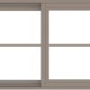 WDMA 72x24 (71.5 x 23.5 inch) Vinyl uPVC Brown Slide Window with Colonial Grids Exterior